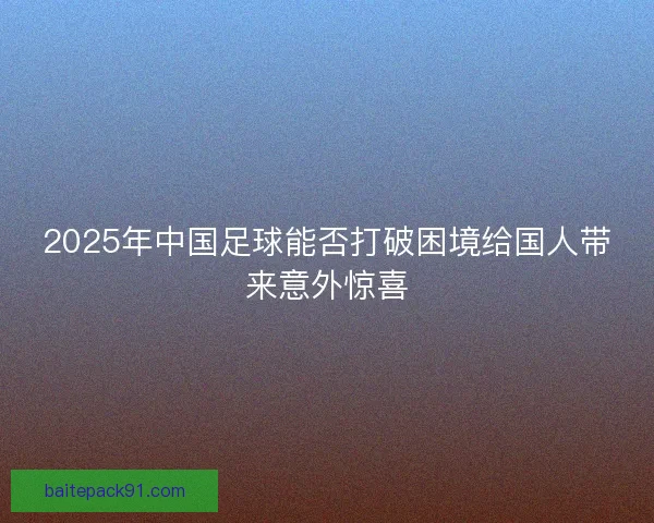 2025年中国足球能否打破困境给国人带来意外惊喜